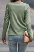 Raglan Long Sleeve Exposed Seam Detail Relaxed Fit Crew Neck Top